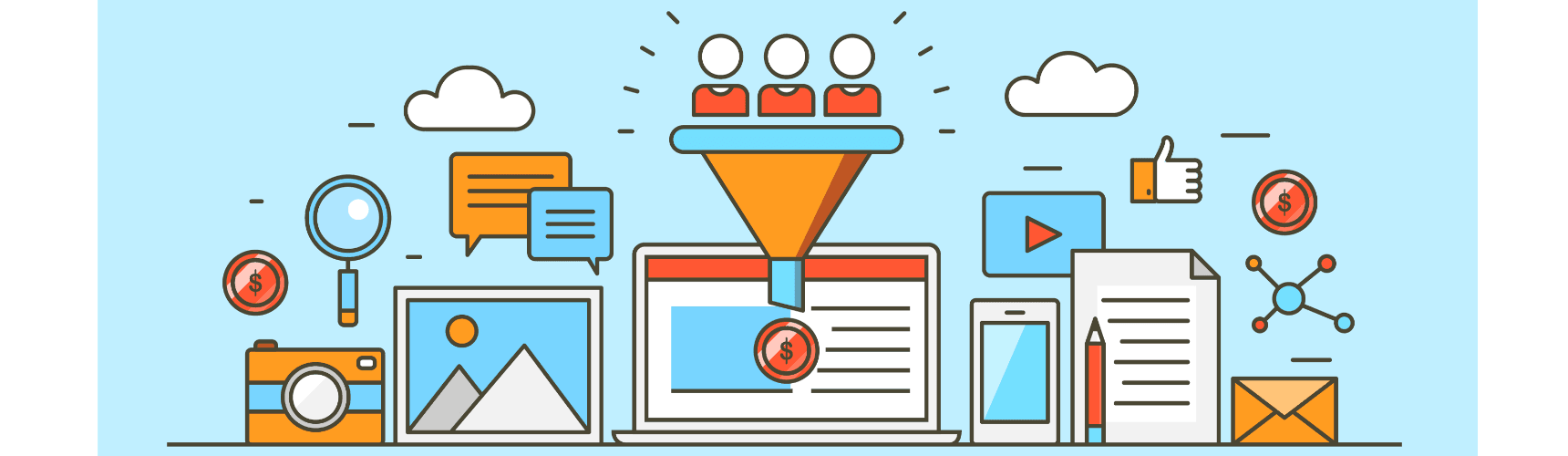 Cover di "I contenuti efficaci per ogni fase del marketing funnel"